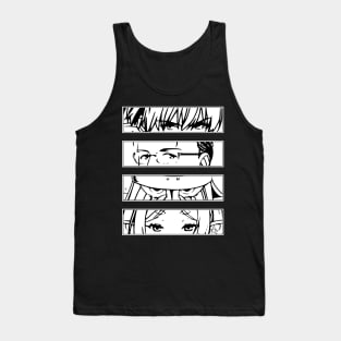 SNF1 Sousou no Frieren Beyond Journeys End at the Funeral manga characters HIMMEL HEITER EISEN FRIEREN black and white minimalist anime eyes vector gifts October 2023 Tank Top